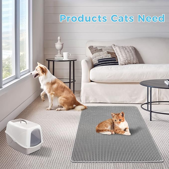 Cat Litter Mat Large Cat Litter Trapping Mat 30x24 inch Double Layer Urine and - Image 7