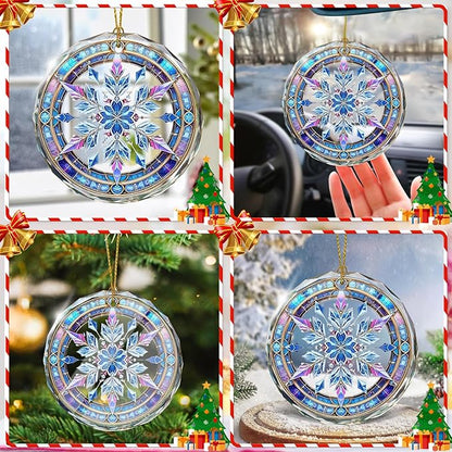Stained Glass Snowflake Ornament, Snowflake Christmas Tree Ornaments, Gift - Image 6