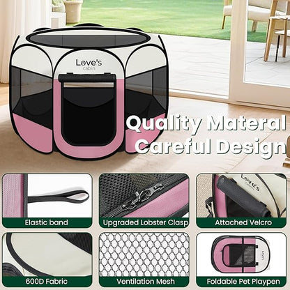 Love's cabin Pet Puppy Dog Playpen, Medium Dog Tent Crates Cage Indoor/Outdoor - Image 5