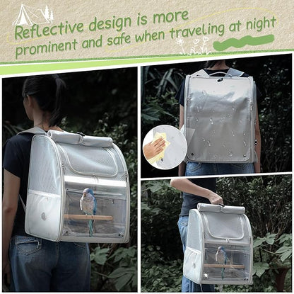 Sanmoncare Bird Backpack Carrier, Water Repellent Fabric Cockatiel Travel Bag - Image 6