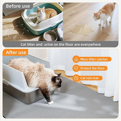 Cat Litter Mat for Litter Box, Easy-Clean Scatter Non-Slip Kitty Litter Mat - Image 5