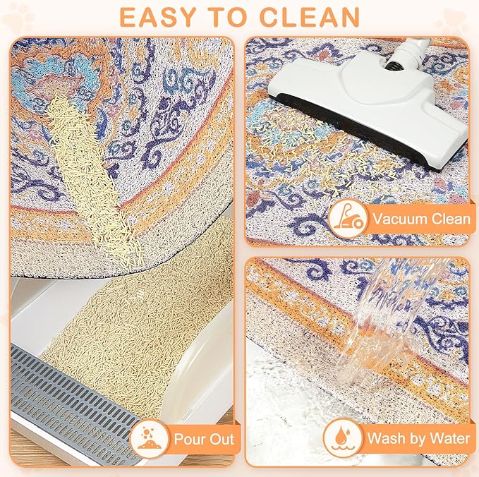 Unicorn Catcher Cat Litter Mat 33" x 22" Non-Slip Litter Box Mat Washable - Image 4