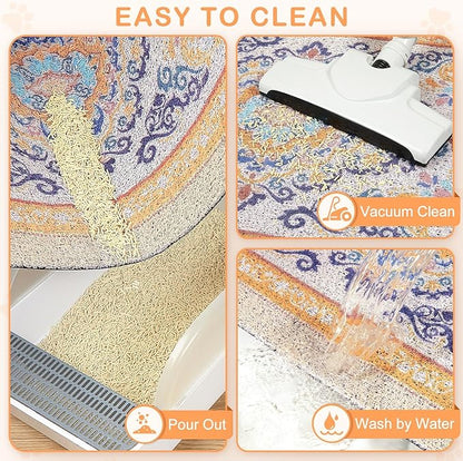 Unicorn Catcher Cat Litter Mat 24" x 15" Non-Slip Litter Box Mat Washable - Image 4