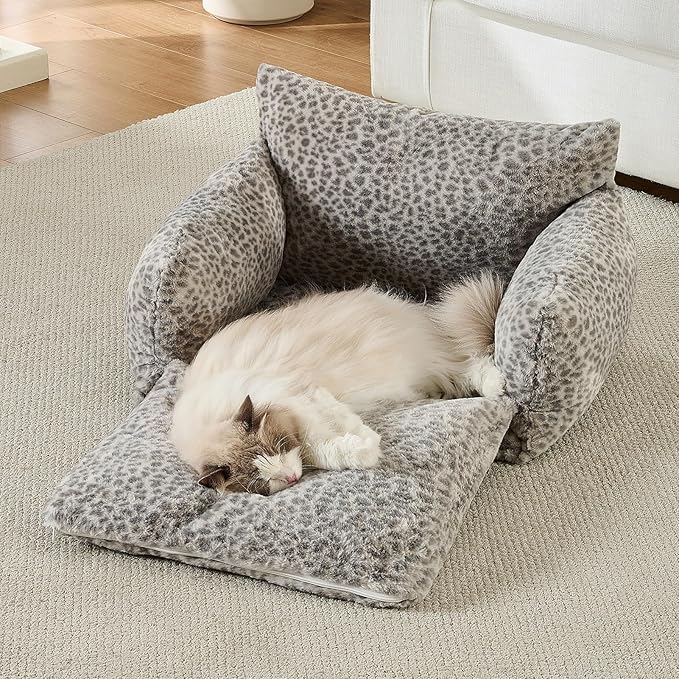 Hollypet Cat Bed Fluffy Plush Multifunctional Double-Layer Machine Washable - Image 6