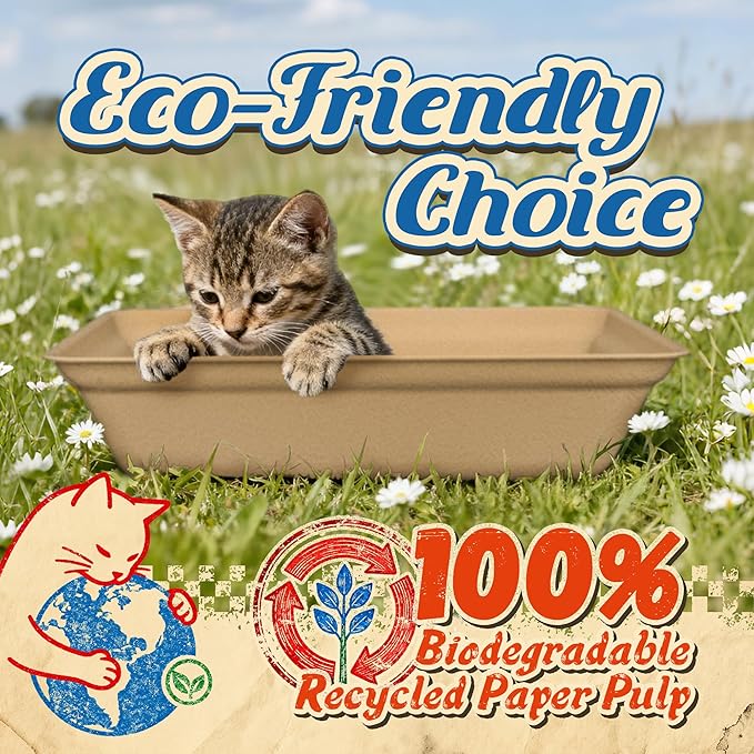 8-Pack Disposable Litter Boxes for Cats: 8/12/16 Portable Leak-Proof & Odor - Image 2