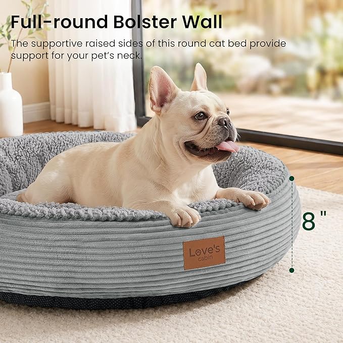 Love's cabin Round Donut Cat and Dog Cushion Bed, 30in Pet Bed - Image 6
