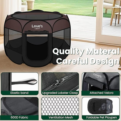 Love's cabin Pet Puppy Dog Playpen, Small Dog Tent Crates Cage Indoor/Outdoor - Image 5