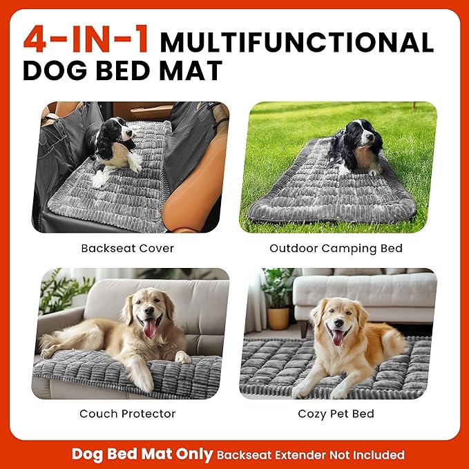 HiPetpy Backseat Dog Bed Mat for Car, Non-Slip Dog Bed for Car Back Seat - Image 6