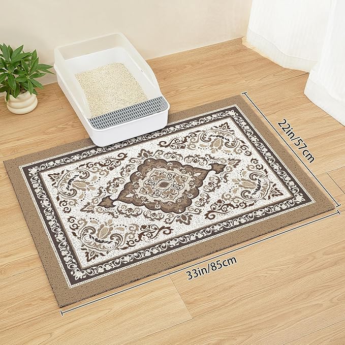 Unicorn Catcher Cat Litter Mat 33" x 22" Non-Slip Litter Box Mat Washable - Image 6