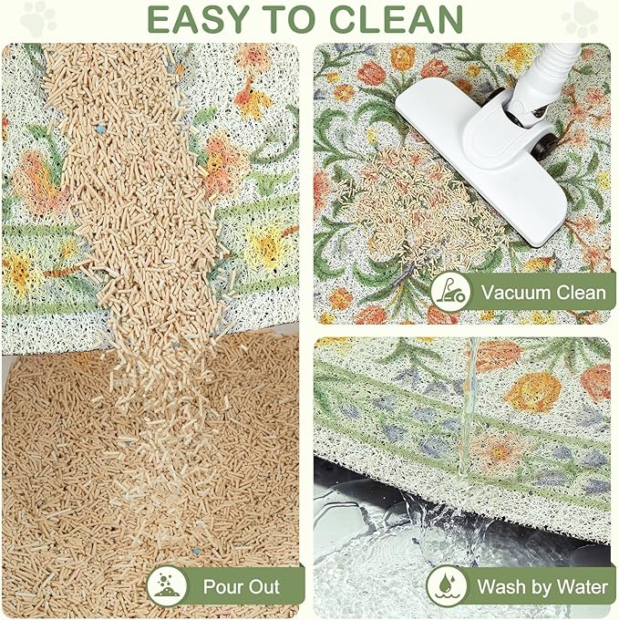 Unicorn Catcher Cat Litter Mat Non-Slip Bottom Litter Box Mat Urine-Proof Soft - Image 5