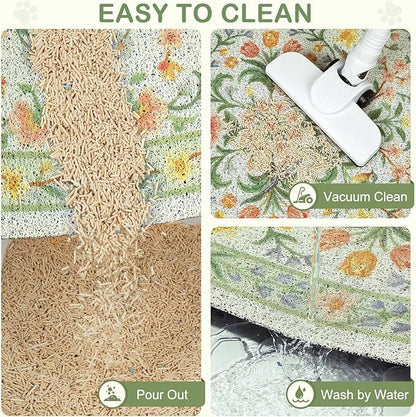 Unicorn Catcher Cat Litter Mat Non-Slip Bottom Litter Box Mat Urine-Proof Soft - Image 5