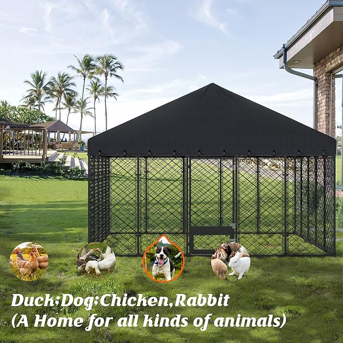 10x10FT Dog Kennel Outdoor - Image 7