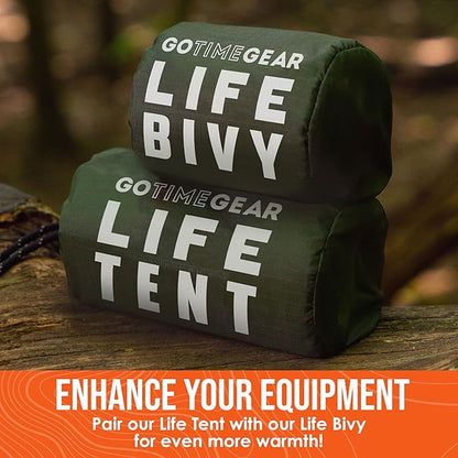 Go Time Gear Survival Life Tent • 2 Person Mylar Emergency Shelter Tube Tent + - Image 8