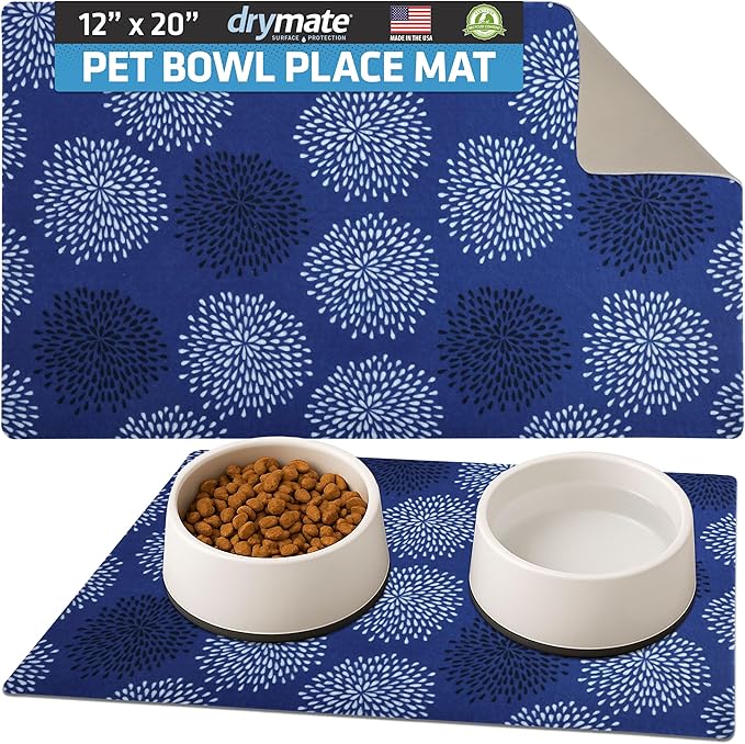 Drymate Pet Bowl Placemat, Dog & Cat Food Feeding Mat by Drymate