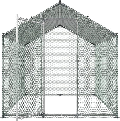 VEVOR Metal Chicken Coop, 6.56x6.56x6.56ft Large Walk-in Chicken Runs - Image 9