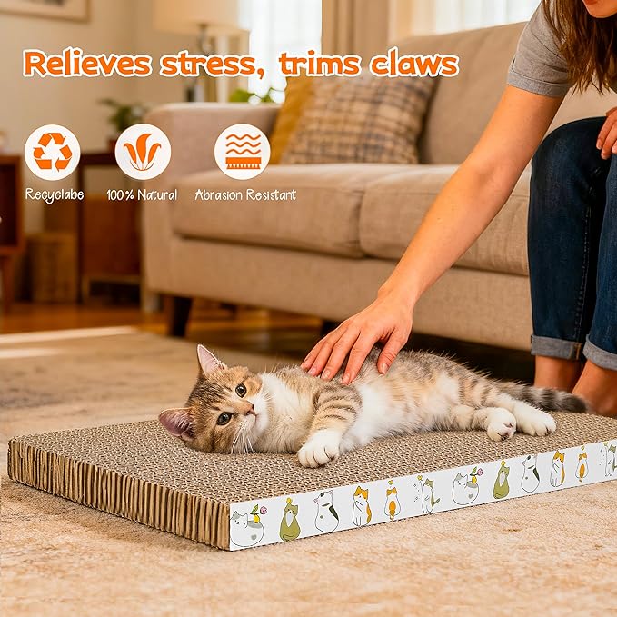 PatiencET Cat Scratching Board 4 Pack, Cardboard Cat Scratcher - Image 6