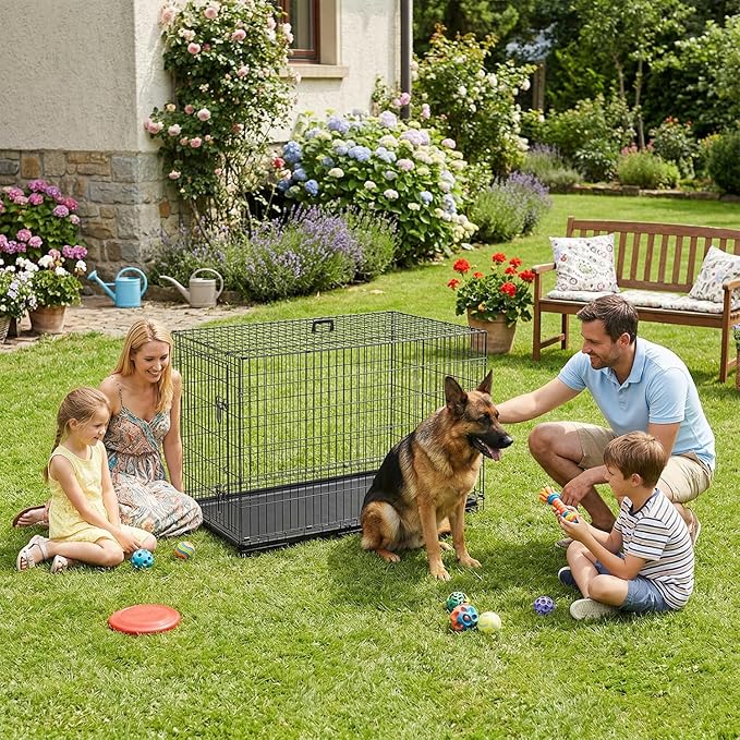 BestPet | Dog Crate | 48" | Black | Foldable Metal Kennel - Image 2