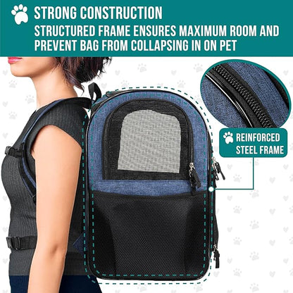 PetAmi Dog Backpack Carrier for Small Large Cat, Ventilated Pet Hiking Backpack - Image 6