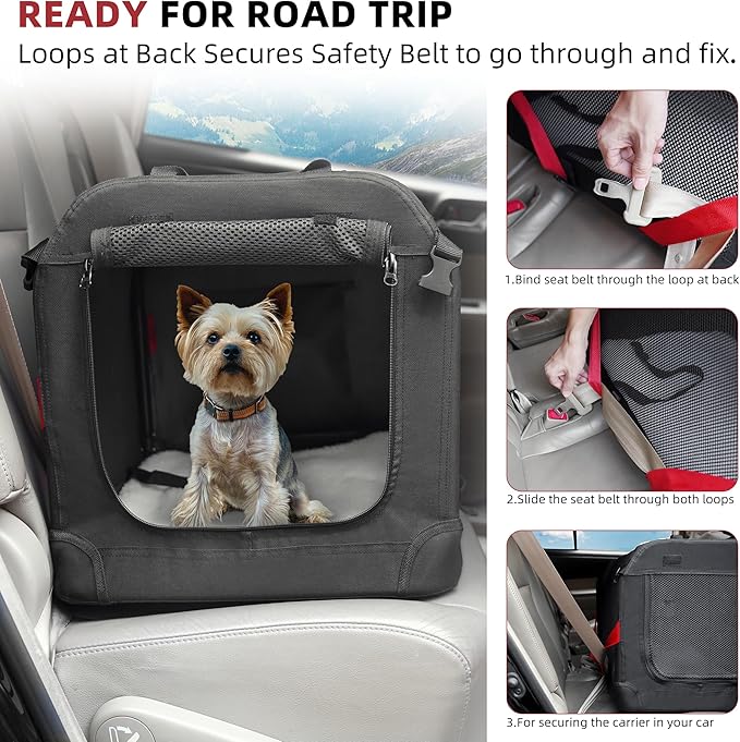 Petprsco Large Cat Carrier for 2 Cats Small Medium Dogs, Soft Pet Carrier - Image 3