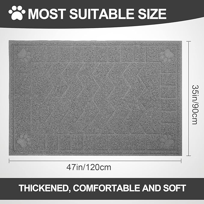 Cat Litter Mat, Litter Trapping Mat Soft on Kitty Paws, Waterproof, Easy Clean - Image 2
