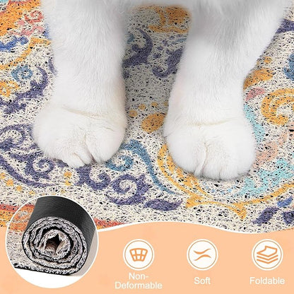 Unicorn Catcher Cat Litter Mat 24" x 15" Non-Slip Litter Box Mat Washable - Image 5
