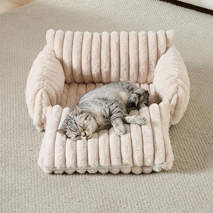Hollypet Cat Bed Fluffy Plush Multifunctional Double-Layer Machine Washable - Image 6