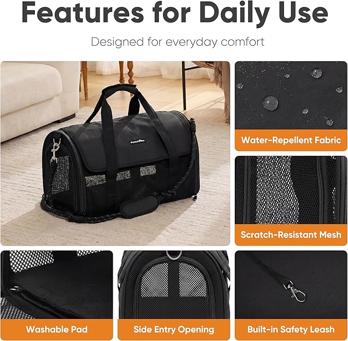 FUKUMARU Cat Carrier, Light & Airy Pet Carrier, 2-in-1 Shoulder Strap Leash - Image 7