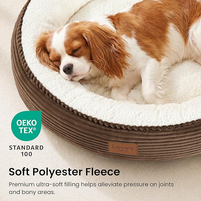 Love's cabin Round Donut Cat and Dog Cushion Bed, 30in Pet Bed - Image 7