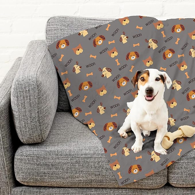 Grey Woof Fleece Pet Lightweight Blanket - Image 6