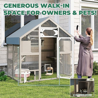 71" H Catio Outdoor Cat Enclosure Weatherproof, Large Walk-in Catio Cat Patio - Image 6