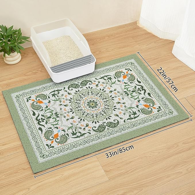 Unicorn Catcher Cat Litter Mat 33" x 22" Non-Slip Litter Box Mat Washable - Image 6