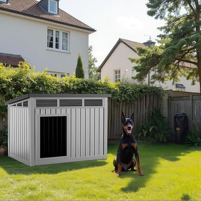 DRATO Dog House, Weatherproof Resin Outdoor Dog House - Image 5