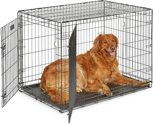 MidWest Homes for Pets 42-Inch iCrate for Large Breeds, 71-90 lbs, Double Door by MidWestHomesForPets