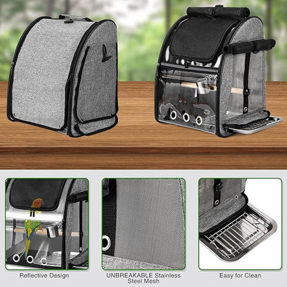 Bird Carrier Bag with Indestructible Stainless Steel Mesh, Bird Travel Cage - Image 2
