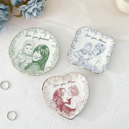 LOVELYPOD Custom Mom Nana Jewelry Tray, Family Photo Ring Holder, Mama Trinket - Image 3