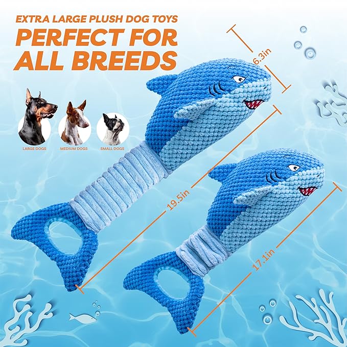 Dog Toys for Large Dogs, Squeaky Dog Toys for Aggressive Chewers, Plush Dog - Image 8