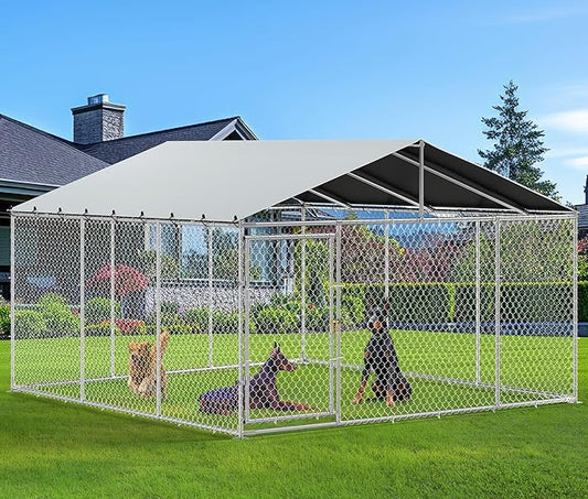 YITAHOME 14.8'x14.8' Large Outdoor Dog Kennel by YITAHOME