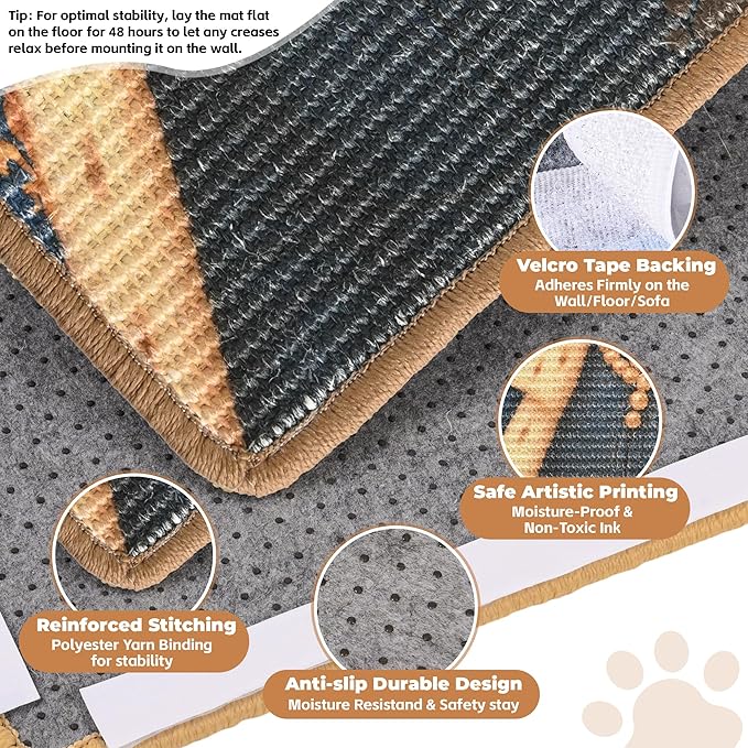 Sisal Cat Scratcher Mat, Cat Wall Scratcher - Image 3
