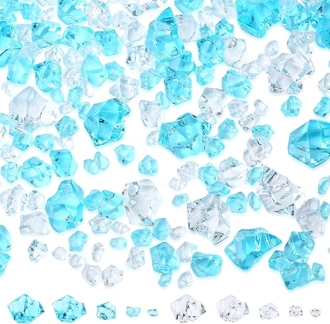 Fake Ice Cubes - 700Pcs 5 Size Blue Clear Acrylic Ice by NUKAYAI