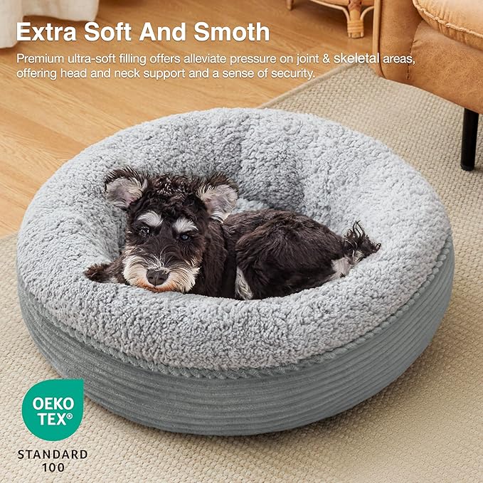 Love's cabin Round Donut Cat and Dog Cushion Bed, 24in Pet Bed - Image 7