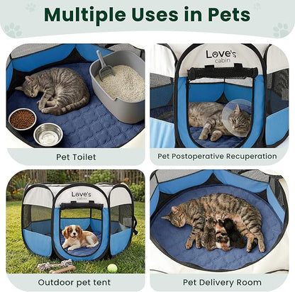 Love's cabin Dog Playpen with Washable Pee Pad, Puppy Pet Cat Playpen Small - Image 5