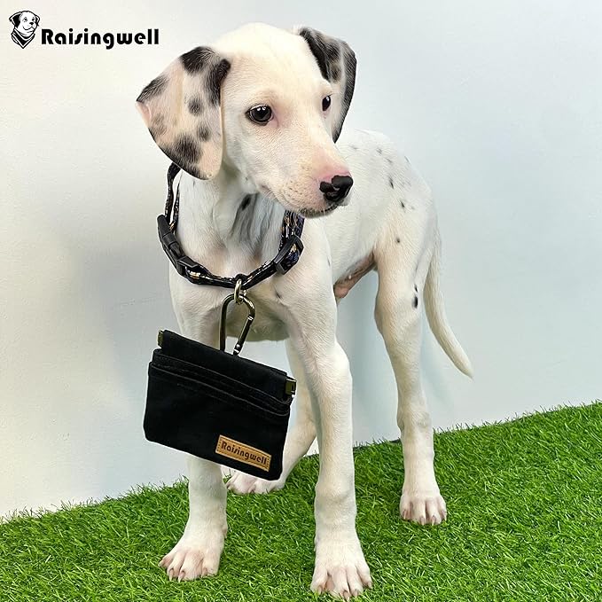 Raisingwell Dog Treat Pouch, Cotton Fabric, Hand Free Dog Walking Bag - Image 5