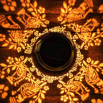 Solar Lanterns Outdoor Waterproof, Cardinal Bird Floral Design Hanging Solar - Image 4