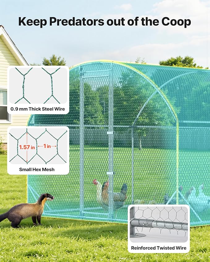 VEVOR Large Metal Chicken Coop, Walk-in Chicken Run House - Image 4