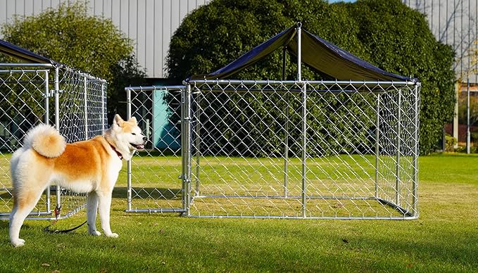 Petony 78"x 78" Outdoor Dog Enclosure Heavy Duty Dog Kennel House Mesh Dog Big - Image 6