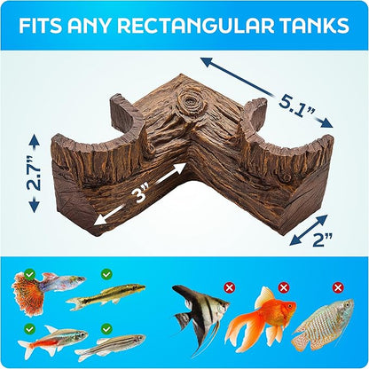 FISHNOSH Aquarium Cave | Natural-Looking Wood-Like BPA-Free Fish Tank Cave - Image 5