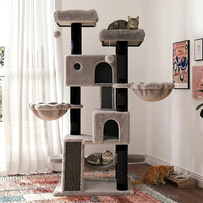 SHA CERLIN 65in Larger Cat Tree Tower Condo - Image 2