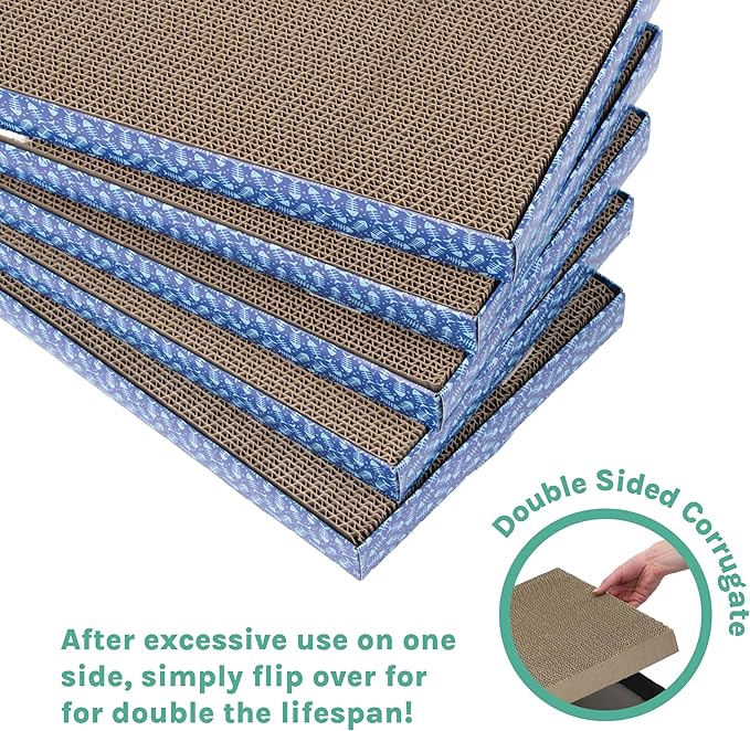 Kitty City 5-Pack XL Double Sided Corrugate Cat Scratcher Pads - Image 6