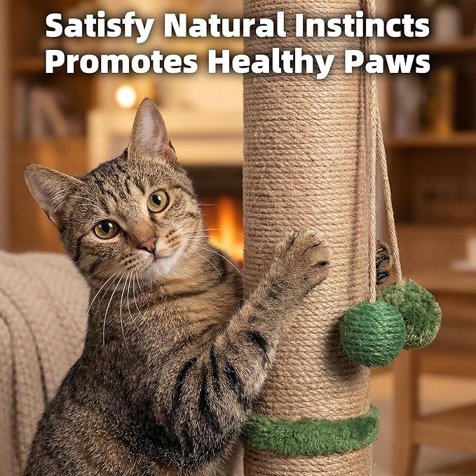 Fantasreen Cat Scratching Post 35'' Tall Cat Scratcher, Scratching Posts - Image 4