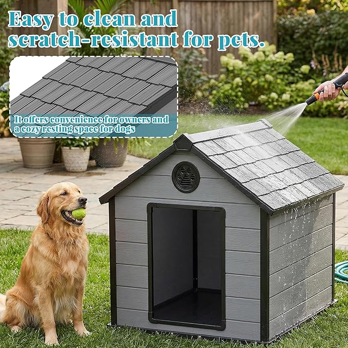 DRATO Dog House, Resin Outdoor Shelter - Image 4